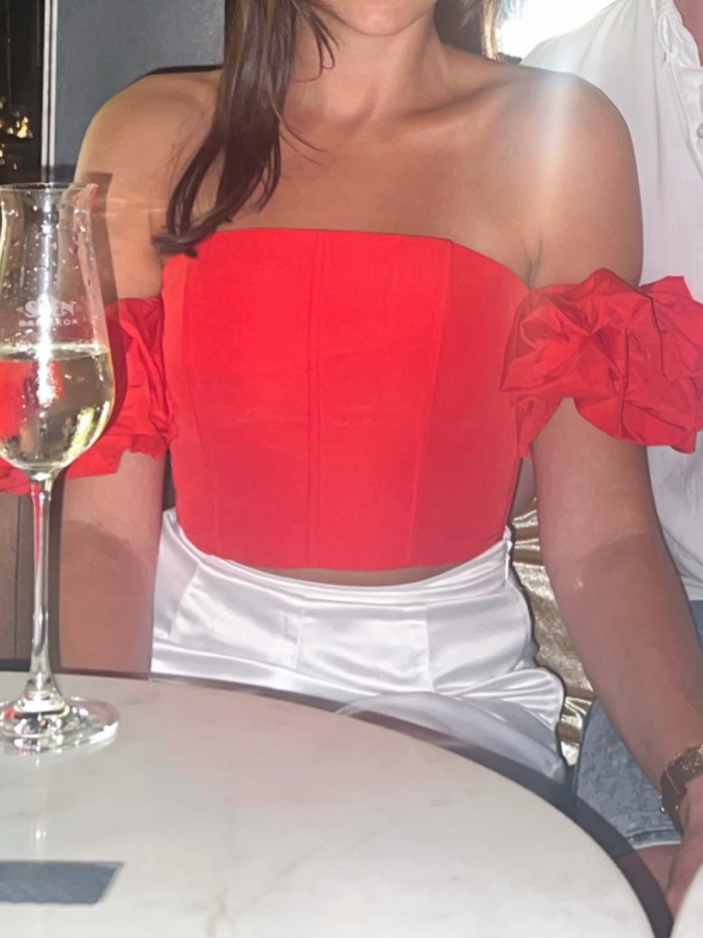 Red Off-Shoulder Top